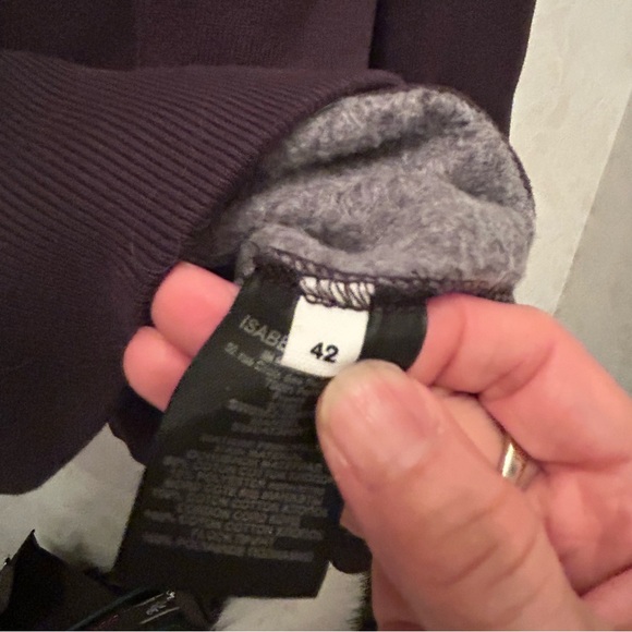 Iconic Isabel marant Miley logo hoodie sweatshirt in faded black size 42 US 10 - Picture 4 of 10